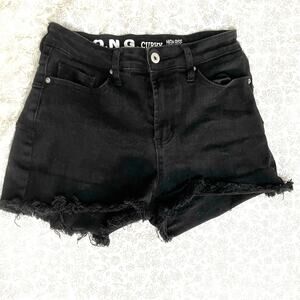 S.O.N.G. Curvy High Rise Black Denim Shorts 7/28
